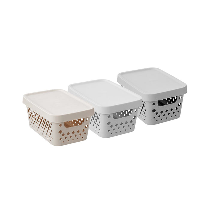 Boxsweden Boxsweden Diamond Storage Basket Lidded 4L 26X18X12.5Cm