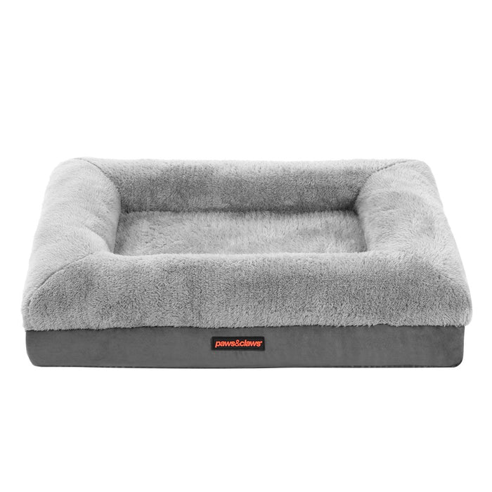 Paws & Claws WINSTON ORTHOPEDIC FOAM WALLED BED MED 70X50X17CM GREY