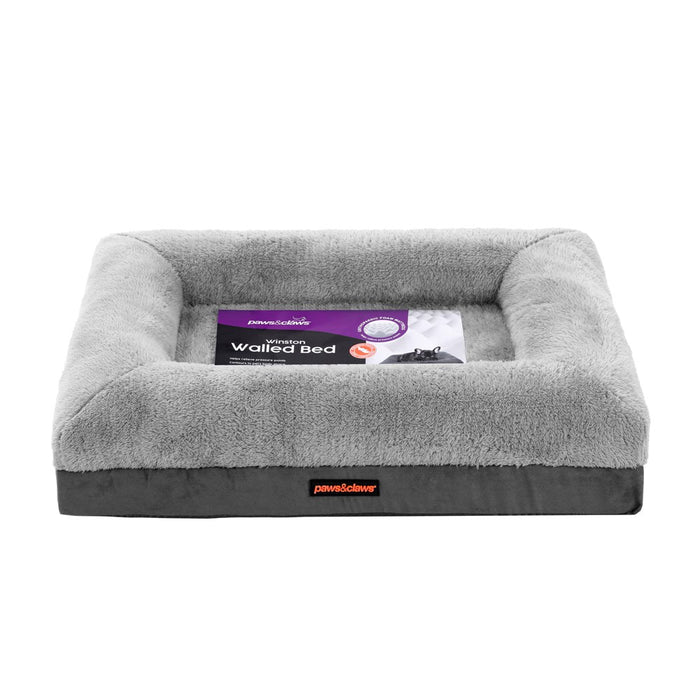 Paws & Claws WINSTON ORTHOPEDIC FOAM WALLED BED MED 70X50X17CM GREY
