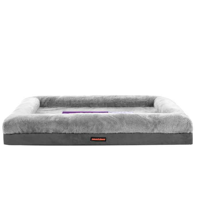 Paws & Claws WINSTON ORTHOPEDIC FOAM WALLED BED LGE 103X76X17CM GREY