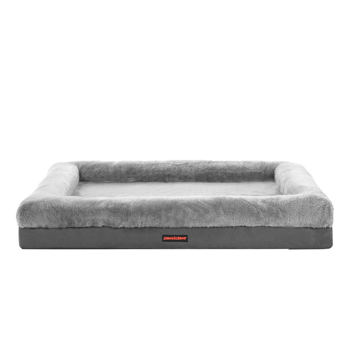 Paws & Claws WINSTON ORTHOPEDIC FOAM WALLED BED LGE 103X76X17CM GREY