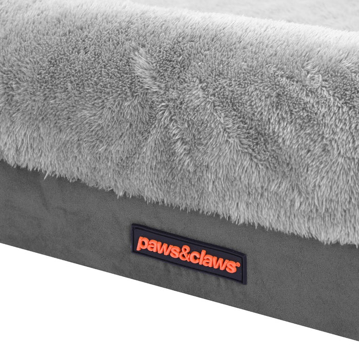 Paws & Claws WINSTON ORTHOPEDIC FOAM WALLED BED LGE 103X76X17CM GREY