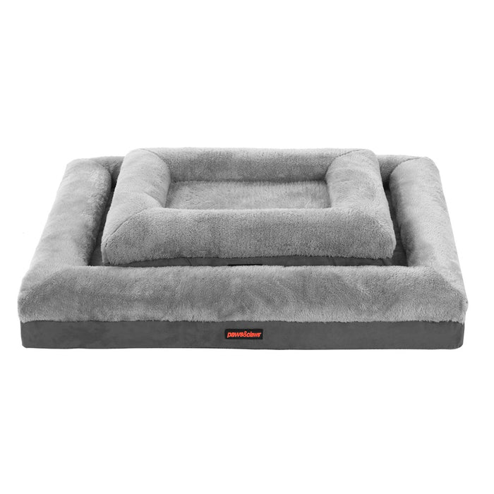 Paws & Claws WINSTON ORTHOPEDIC FOAM WALLED BED LGE 103X76X17CM GREY