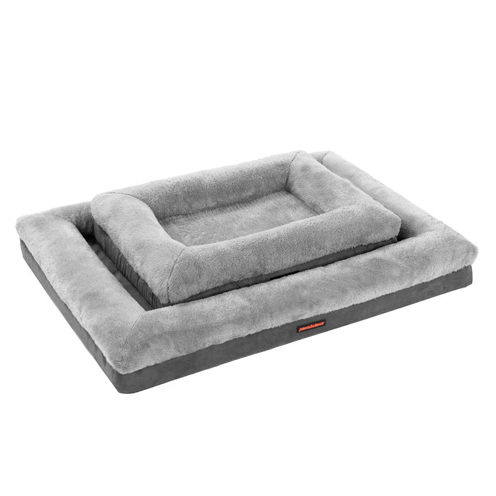 Paws & Claws WINSTON ORTHOPEDIC FOAM WALLED BED LGE 103X76X17CM GREY