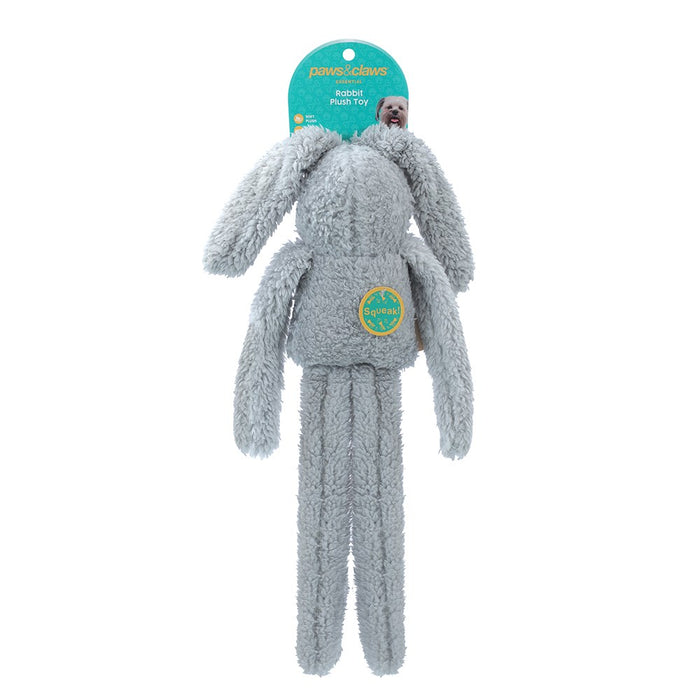 Paws & Claws PLUSH RABBIT RAG DOLL PET TOY 55CM BLUE & GREY