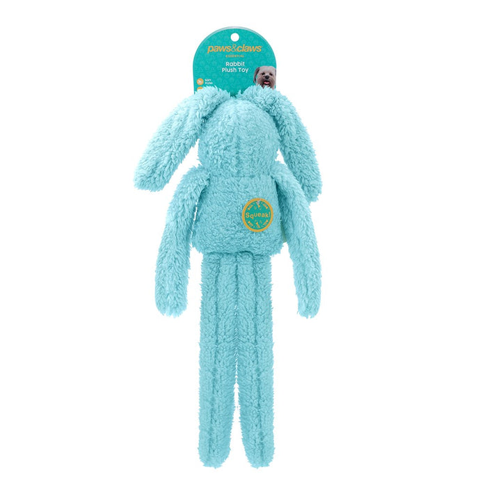 Paws & Claws PLUSH RABBIT RAG DOLL PET TOY 55CM BLUE & GREY