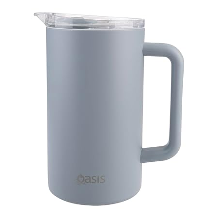 CERAMIC LINED S/S T/WALL INS. WATER PITCHER 1.5L HAZY BLUE