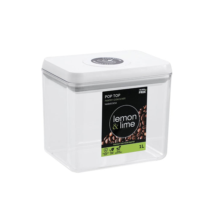 Lemon & Lime POP TOP PANTRY CONTAINER RECT 1L 14X10X12.5CM