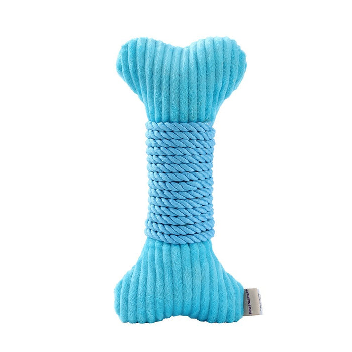 Paws & Claws ROPED-UP PLUSH BONE AQUA 30X14CM