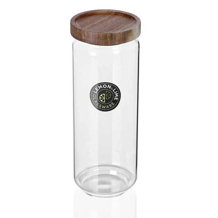 Lemon & Lime WOODEND GLASS CANISTER 1.4L 9X9X25CM