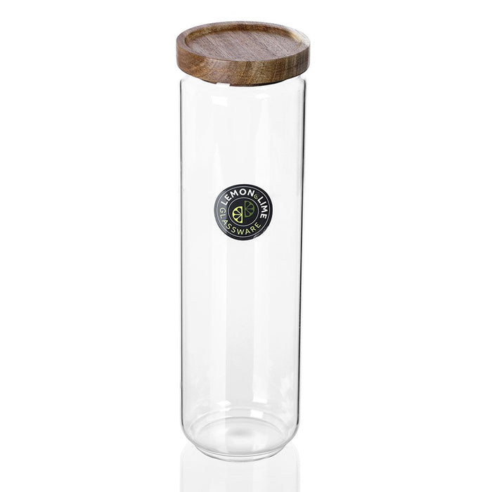 Lemon & Lime WOODEND GLASS CANISTER 1.65L 9X9X30CM