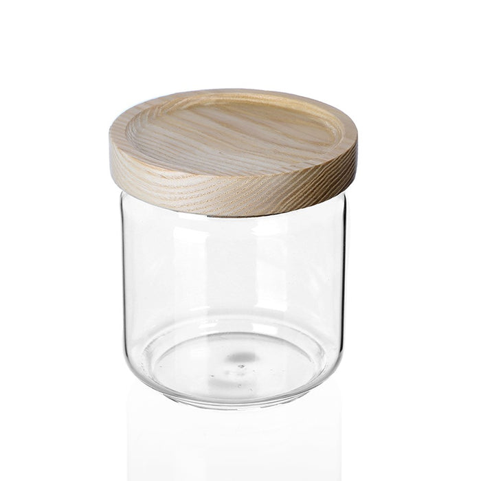 Lemon & Lime WOODEND BEACH GLASS CANISTER 500ML 9X9X10CM