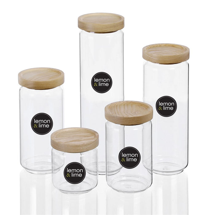Lemon & Lime WOODEND BEACH GLASS CANISTER 750ML 9X9X15CM