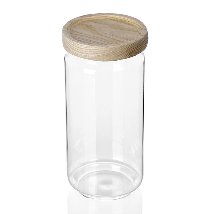 Lemon & Lime WOODEND BEACH GLASS CANISTER 1L 9X9X21CM