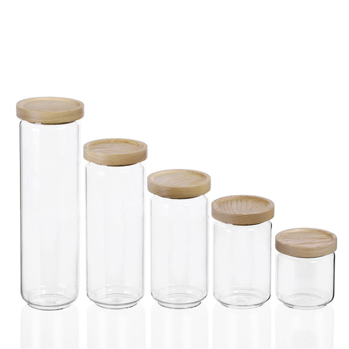 Lemon & Lime WOODEND BEACH GLASS CANISTER 1L 9X9X21CM