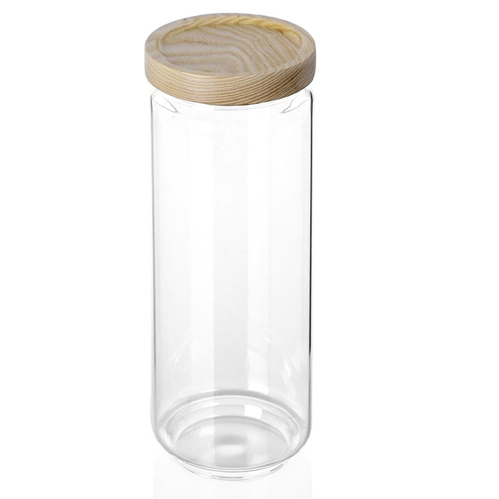 Lemon & Lime WOODEND BEACH GLASS CANISTER 1.4L 9X9X25CM