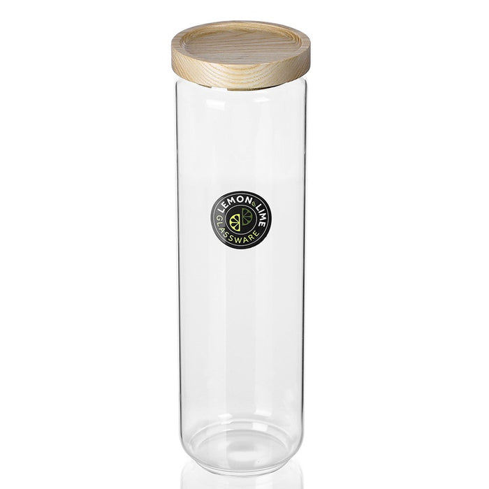 Lemon & Lime WOODEND BEACH GLASS CANISTER 1.65L 9X9X30CM
