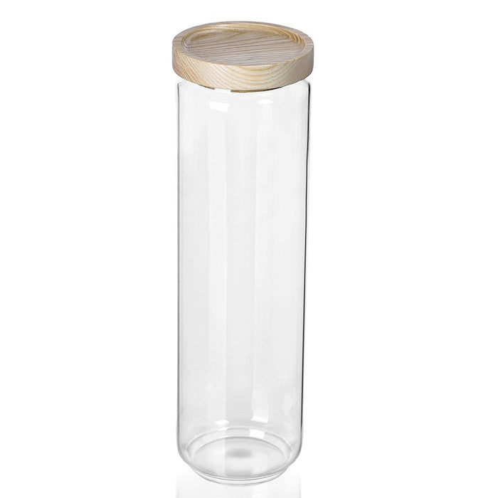 Lemon & Lime WOODEND BEACH GLASS CANISTER 1.65L 9X9X30CM