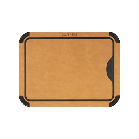 Eco Basics Carving Board with Juice Groove Natural - Medium (37 x 27.5 x 0.6 cm)