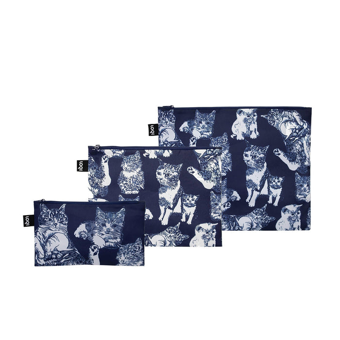 LOQI Red Poppy Bee Cats Poppy Bee Cats Zip Pockets Multi-Coloured