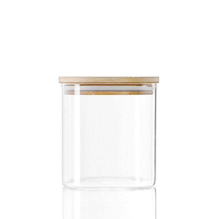 Lemon & Lime CAMDEN SQUARE GLASS JAR BAMBOO LID 800ML