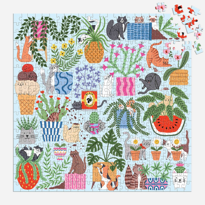NSIMG-SHA256:32dabc91ead8243ee8ce00f0ae2297dda8f1f3f3816d16e27384693b5ec8d333 · Isalbi Galison Cats in the Houseplants Puzzle - 500pc Multi-Coloured