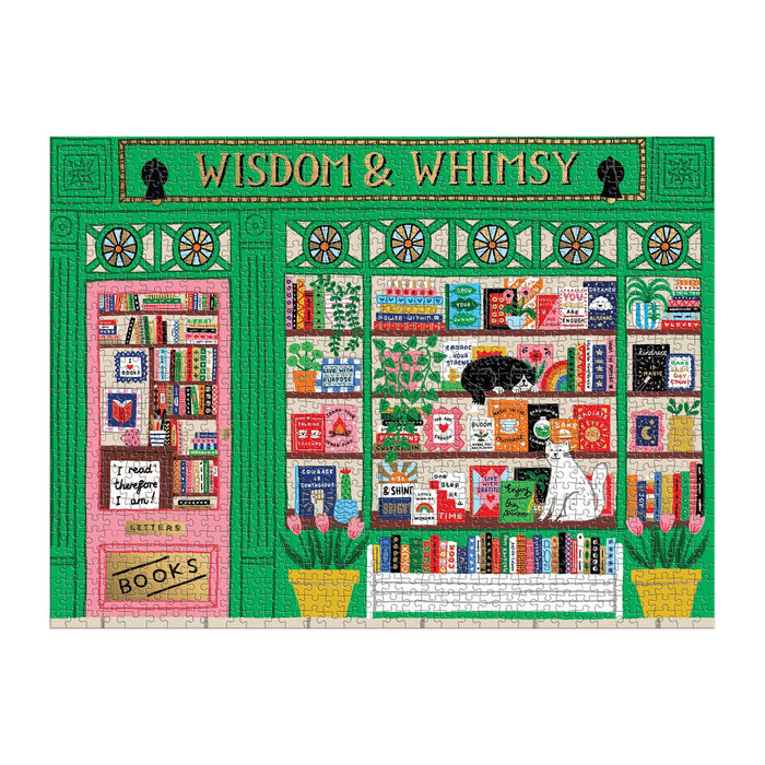 NSIMG-SHA256:61cf9cb19069afa154bb9dbd3284b1745e238951e632a91d3f537fc4186ae32d · Isalbi Galison Wisdom and Whimsy Bookshop Foil Puzzle - 1000pc Multi-Coloured