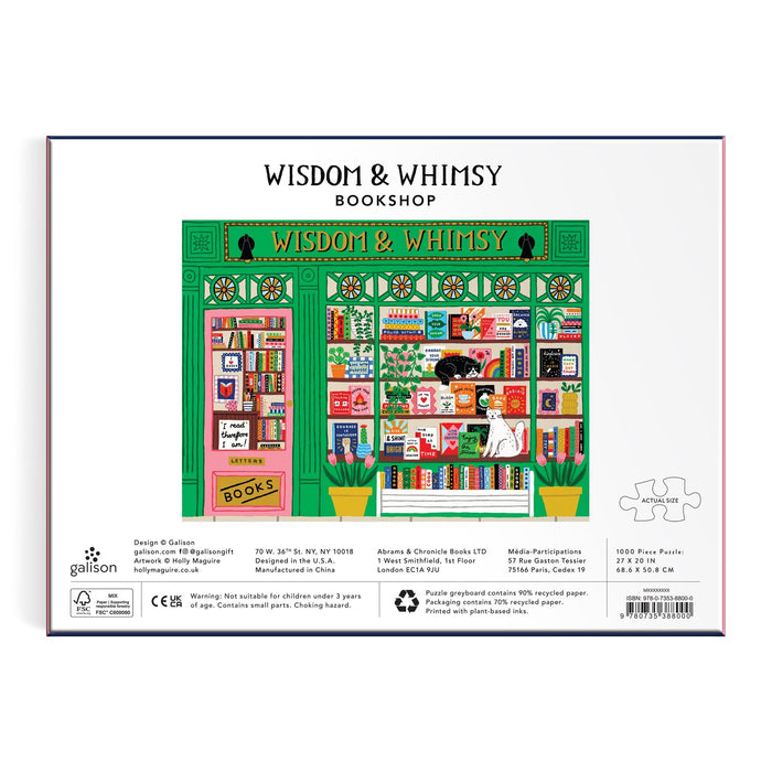 NSIMG-SHA256:88fb43b1468c1310cfb4a5ec3e9fdf31ce453535b857dfe47eb1566d87a46585 · Isalbi Galison Wisdom and Whimsy Bookshop Foil Puzzle - 1000pc Multi-Coloured