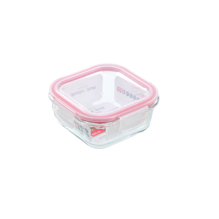 Lemon & Lime YORKSHIRE GLASS SQUARE CLIP SEAL CONTAINER 500ML