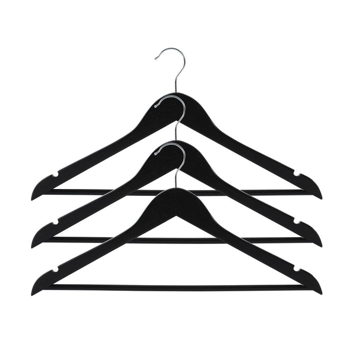 Boxsweden Hangit Wooden Hangers 44.5Cm 3Pk Black