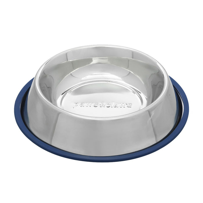 Paws & Claws STAINLESS STEEL PET BOWL BLUE ANTI-SKID 2L