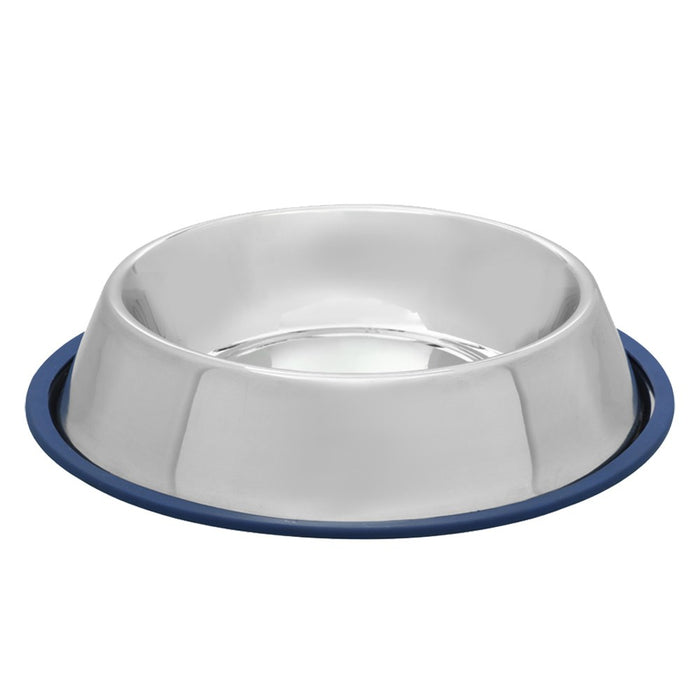 Paws & Claws STAINLESS STEEL PET BOWL BLUE ANTI-SKID 2L