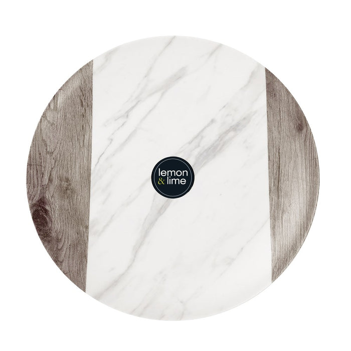 Lemon & Lime MATTE MELAMINE DINNER PLATE 26.5CM ENDWOOD MARBLE