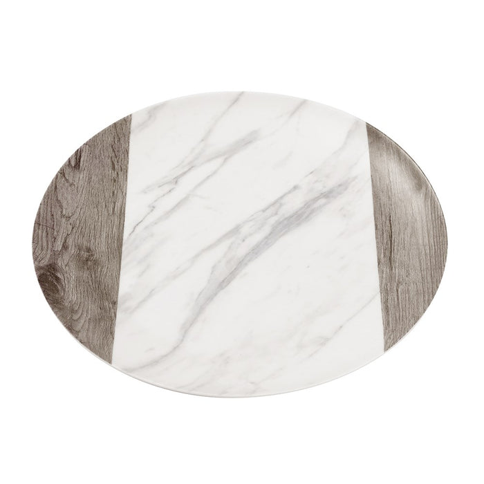 Lemon & Lime MATTE MELAMINE DINNER PLATE 26.5CM ENDWOOD MARBLE