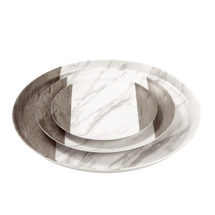 Lemon & Lime MATTE MELAMINE DINNER PLATE 26.5CM ENDWOOD MARBLE