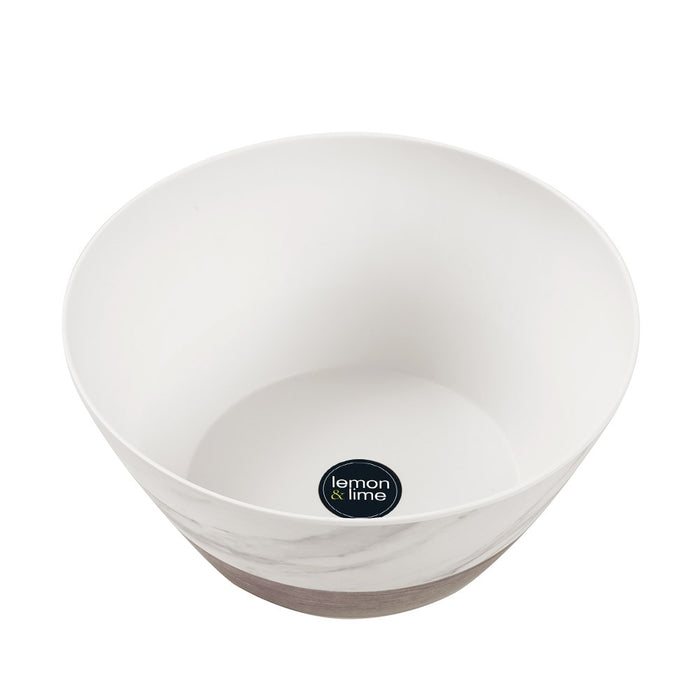 Lemon & Lime MATTE MELAMINE SALAD BOWL 25CM ENDWOOD MARBLE