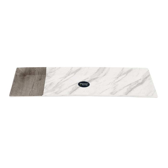 Lemon & Lime MATTE MELAMINE SERVING PLATTER 47.5X20CM ENDWOOD MARBLE