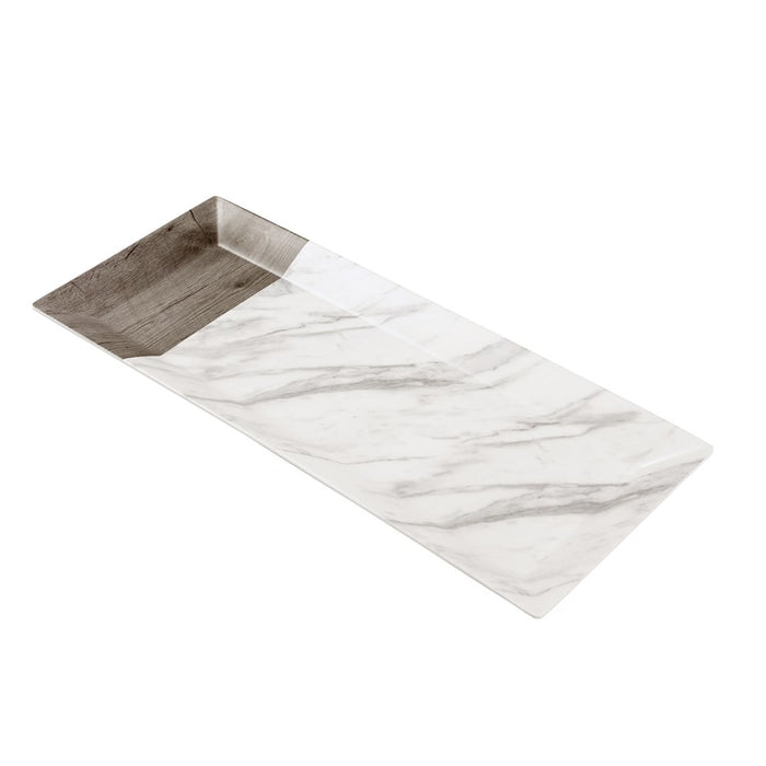 Lemon & Lime MATTE MELAMINE SERVING PLATTER 47.5X20CM ENDWOOD MARBLE