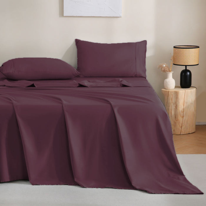 Premium Comfort Hotel Soft 4Pcs Flat Fitted Sheet Set Bedding set Single/Double/Queen/King