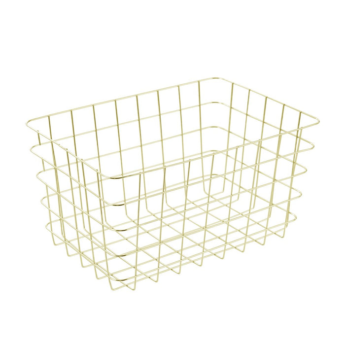Boxsweden Wire Gold Storage Basket Lge 38X26X21Cm