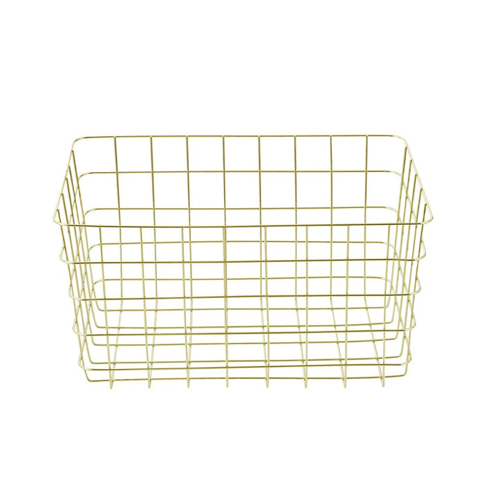 Boxsweden Wire Gold Storage Basket Lge 38X26X21Cm