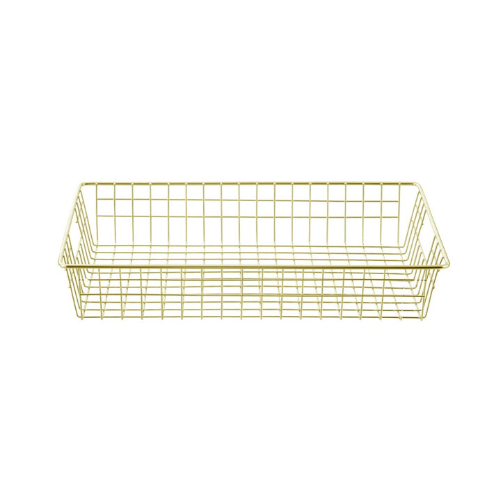 Boxsweden Wire Gold Storage Basket 40X23.5X7.5Cm