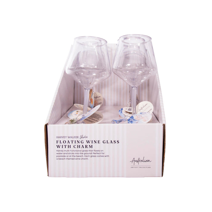 Australian Collection Floating Wine Glass with Charm - Sylvia Harvey Walker