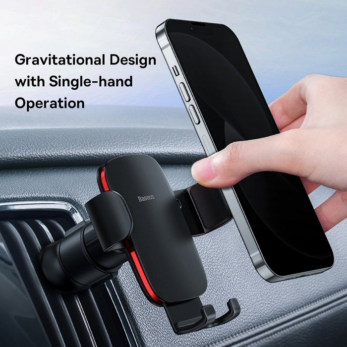 Baseus Metal Age_ Gravity Car's Mount (Air Outlet Version)-Black