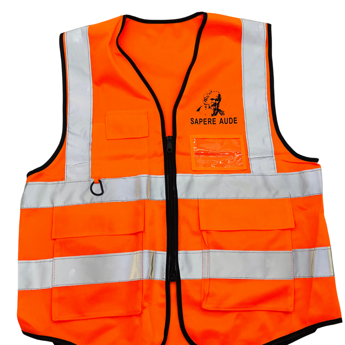 Reflexive Hi-Vis Safety Jacket Vest with Zipper Pockets - Large/Medium, One Size Fits All (Min. 100 pcs)