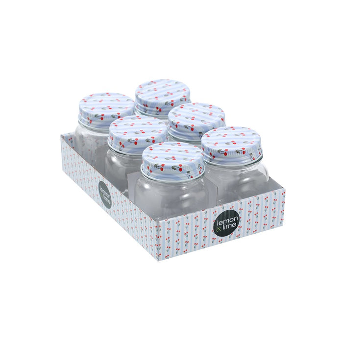Lemon & Lime ROMA CHERRY STRIPE DECO CONSERVE JAR 180ML 6PK