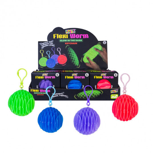 Glow-in-the-Dark Keychain Flexi Worm