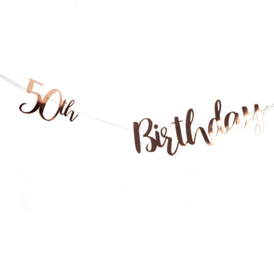 50th Birthday Rose Gold Bunting