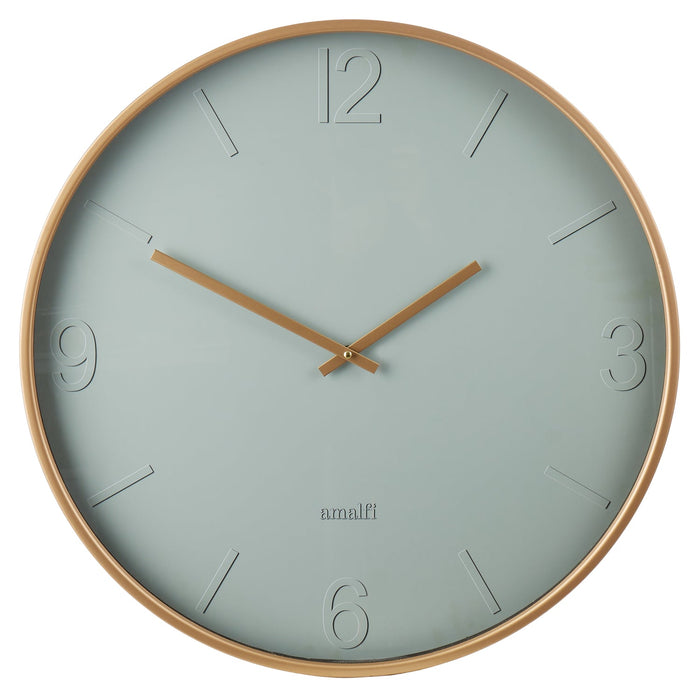 NSIMG-SHA256:38ee5a76cbf153f4b9beefe16f25d36dfe0d2885c55dfde416460db623c7e872 · Isalbi Amalfi Modern Green Wall Clock Pale Green & Gold