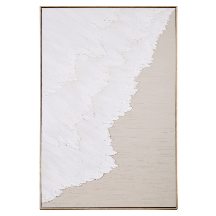 Isalbi Amalfi Ava Hand Painted Wall Art White & Natural